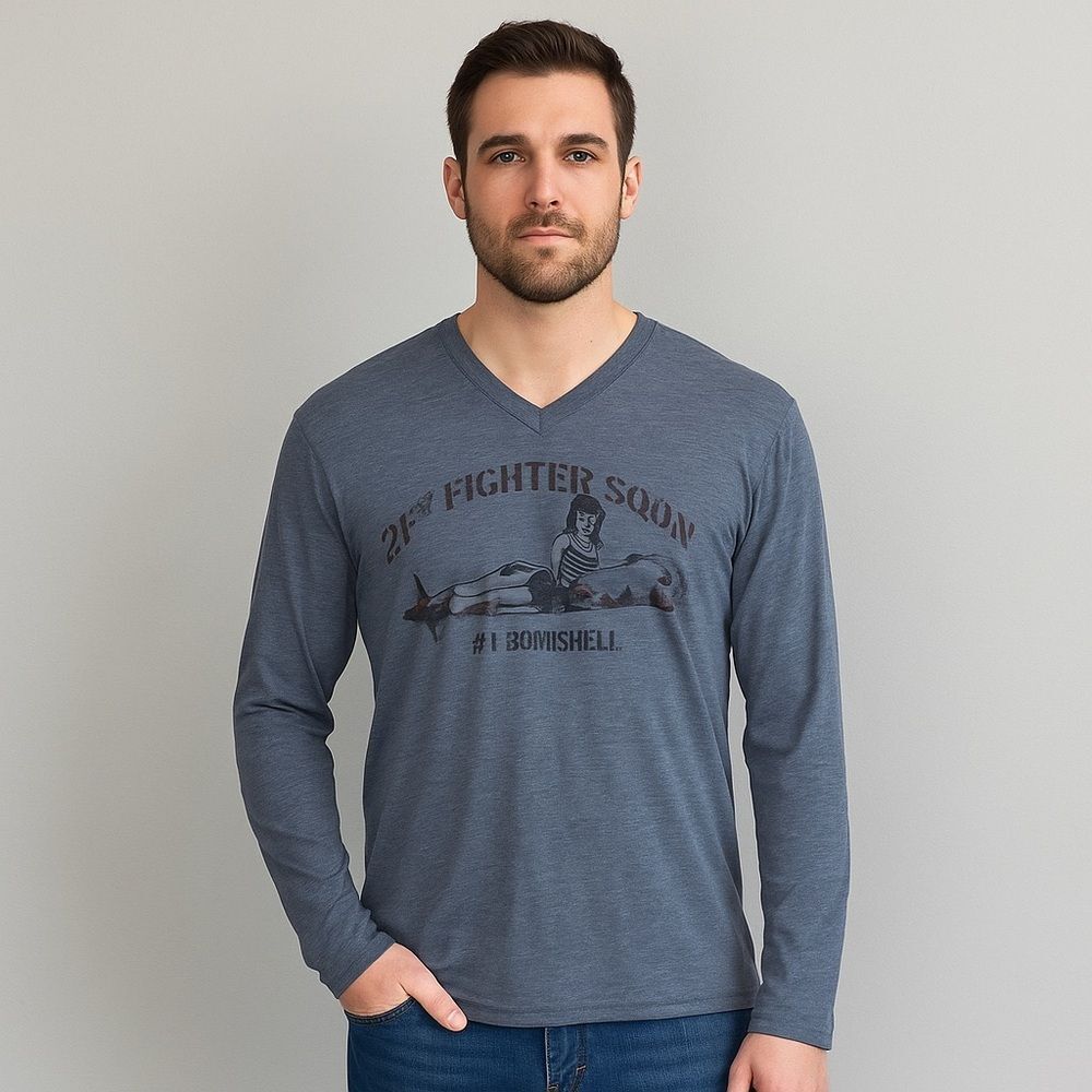 Men’s Urban Outfitters Cremieux Mens Long Sleeve Graphic Shirt Blue Large